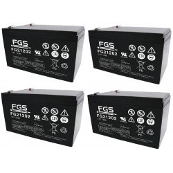 48V 12Ah Batteri til El-løbehjul og El-ATV (4 Batterier á 12V) | Batteri-Butik