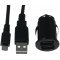 Mini Bil-Ladeadapter inkl. 2.0 High-Speed USB-Kabel med Micro USB