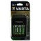 Varta Stiklader / Lader med LCD-display og USB inklusive 4x Varta AA Batteri R2U 2100mAh