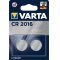 Lithium Knapcelle, Batteri Varta CR 2016, IEC CR2016, erstatter ogs DL2016, 3V 2er Blister