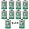 20x Lithium Batteri Saft LS14250 1/2AA 3,6Volt