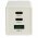 3-Port USB-C Power Delivery PPS Lader med 2x USB-C, 1x USB-A / Adapter 65W GaN Hvid