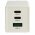 3-Port USB-C Power Delivery PPS Lader med 2x USB-C, 1x USB-A / Adapter 65W GaN Hvid