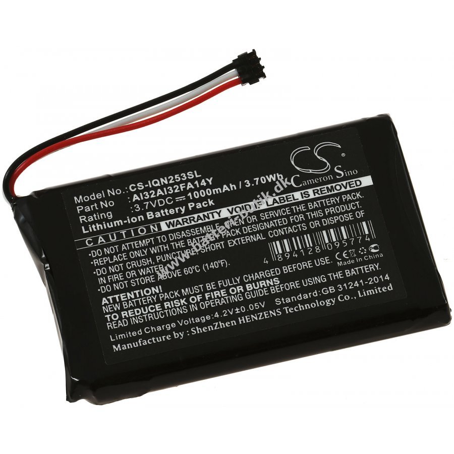 Batteri GPS Navigation Garmin Nüvi 2589 LMT / LMT / 2599 LMT / Typ AI32AI32FA14Y :: batteri-butik.dk :: Hurtig levering