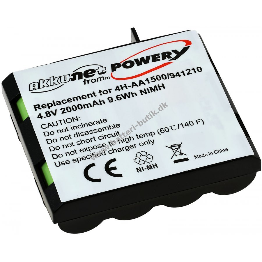 Væve Whirlpool Kirkegård Batteri kompatibel med Compex Type 4H-AA1500, 941210 4,8V 2000mAh (Ikke  Original) :: batteri-butik.dk :: Hurtig levering