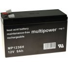 Powery Blybatteri MP1236H til UPS APC Back-UPS ES 550 9Ah 12V (Erstatter ogs 7,2Ah/7Ah)