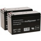 Erstatningsbatteri (multipower) til UPS APC Smart-UPS 750, APC RBC48 osv. 12V 7Ah (erstatter 7,2Ah)