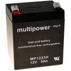Powery Blybatteri (multipower) MP1223H kompatibel med FIAMM FGH20502 (High Rate)