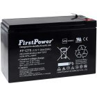 FirstPower Bly-Gel Batteri FP1270 VdS kompatibel med YUASA Typ NP7-12L