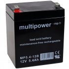 Multipower Blybatteri MP5.4-12B Stikforbindelse 6,3mm