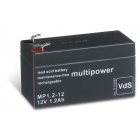 Powery Blybatteri (multipower) MP1,2-12 erstatter FIAMM FG20121A