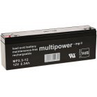 Powery Blybatteri (multipower) MP2,3-12 erstatter MP2,2-12 Vds