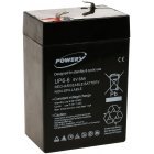 Powery Bly-Gel Batteri til Lampe Johnlite, Halogen 6V 6Ah (erstatter ogs 4Ah, 4,5Ah)