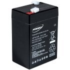 Powery Bly-Gel Batteri til Lampe Johnlite Stvsuger Halogen Lampe 6V 4,5Ah (erstatter ogs 4Ah 5Ah)