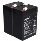 Powery Bly-Gel Batteri til YUASA NP4-6 6V 5Ah (erstatter ogs 4Ah 4,5Ah)