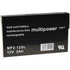 Powery Blybatteri (multipower) MP2-12SL kompatibel med YUASA NP2-12