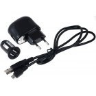 USB-Strømforsyning 2,1A + 2.0 High-Speed USB-Kabel med Micro-USB & Bil-Ladeadapter 2x USB USB-Strømforsyning 2,1A + 2.0 High-Speed USB-Kabel med Micro-USB & Bil-Ladeadapter 2x USB