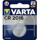 VARTA Lithium Knapcelle, Batteri CR 2016, IEC CR2016, erstatter ogs DL2016, 3V 1er Blister