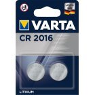 Lithium Knapcelle, Batteri Varta CR 2016, IEC CR2016, erstatter også DL2016, 3V 2er Blister
