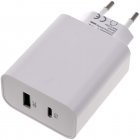 2 Port USB Hurtiglader USB PD QC Adapter 45 W hvid 61756 2 Port USB Hurtiglader USB PD QC Adapter 45 W hvid 61756