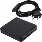 Multiport 4-styk GaN Bordlader 65 W Sort Multiport 4-styk GaN Bordlader 65 W Sort