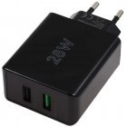 goobay 28W Dual-Hurtiglader USB-A QC 3.0 Sort goobay 28W Dual-Hurtiglader USB-A QC 3.0 Sort