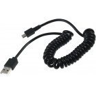 Goobay USB Spiralkabel 1m med Micro USB-Tilslutning