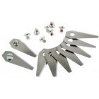 9x Erstatningsknive / klinger/ skæreblade (1,00mm) til Bosch Indego Robotplæneklipper 9x Erstatningsknive / klinger/ skæreblade (1,00mm) til Bosch Indego Robotplæneklipper