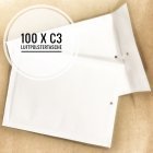 100 x Luftpude-poser Postposer Konvolutter Størrelse C / 3 C3 - Hvid