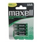 Maxell genopladelige Batterier HR3 AAA 4er blister 900mAh