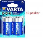 Varta Longlife Power Alkaline Batteri LR20 D 2er blister 50 pakker  04920121412
