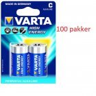 Varta Longlife Power Alkaline Batteri LR14 C 2er blister 100 pakker 04914121412
