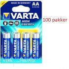 Varta Longlife Power Alkaline Batteri LR6 AA 4er blister 100 pakker 04906121414