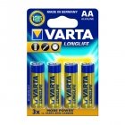 Varta Longlife Extra Alkaline Batteri LR6 AA 4er 04106101414 Varta Longlife Extra Alkaline Batteri LR6 AA 4er 04106101414