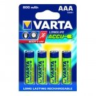 Varta Longlife Batteri Genopladelige Klar Til Brug HR03 AAA 800mAh 4er NiMH 56703101404