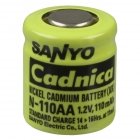 Sanyo batteri N-110AA NiCd 1,2V 110mAh Sanyo batteri N-110AA NiCd 1,2V 110mAh