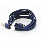 Blå Flettet USB-C kabel Ladekabel 2,0 meter