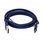 Blå Flettet Micro-USB kabel Ladekabel 1,0 meter