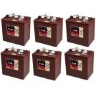 Trojan T-105 Deep-cycle Bly Batteri Sæt 36V 225Ah (6 x T-105) til Lifte, Golfbil og Club Car Trojan T-105 Deep-cycle Bly Batteri Sæt 36V 225Ah (6 x T-105) til Lifte, Golfbil og Club Car