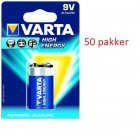 Batteri til Låsesystemer Varta Longlife Power Alkaline 6LR61 E 1er blister 50 pakker 04922121411 Batteri til Låsesystemer Varta Longlife Power Alkaline 6LR61 E 1er blister 50 pakker 04922121411